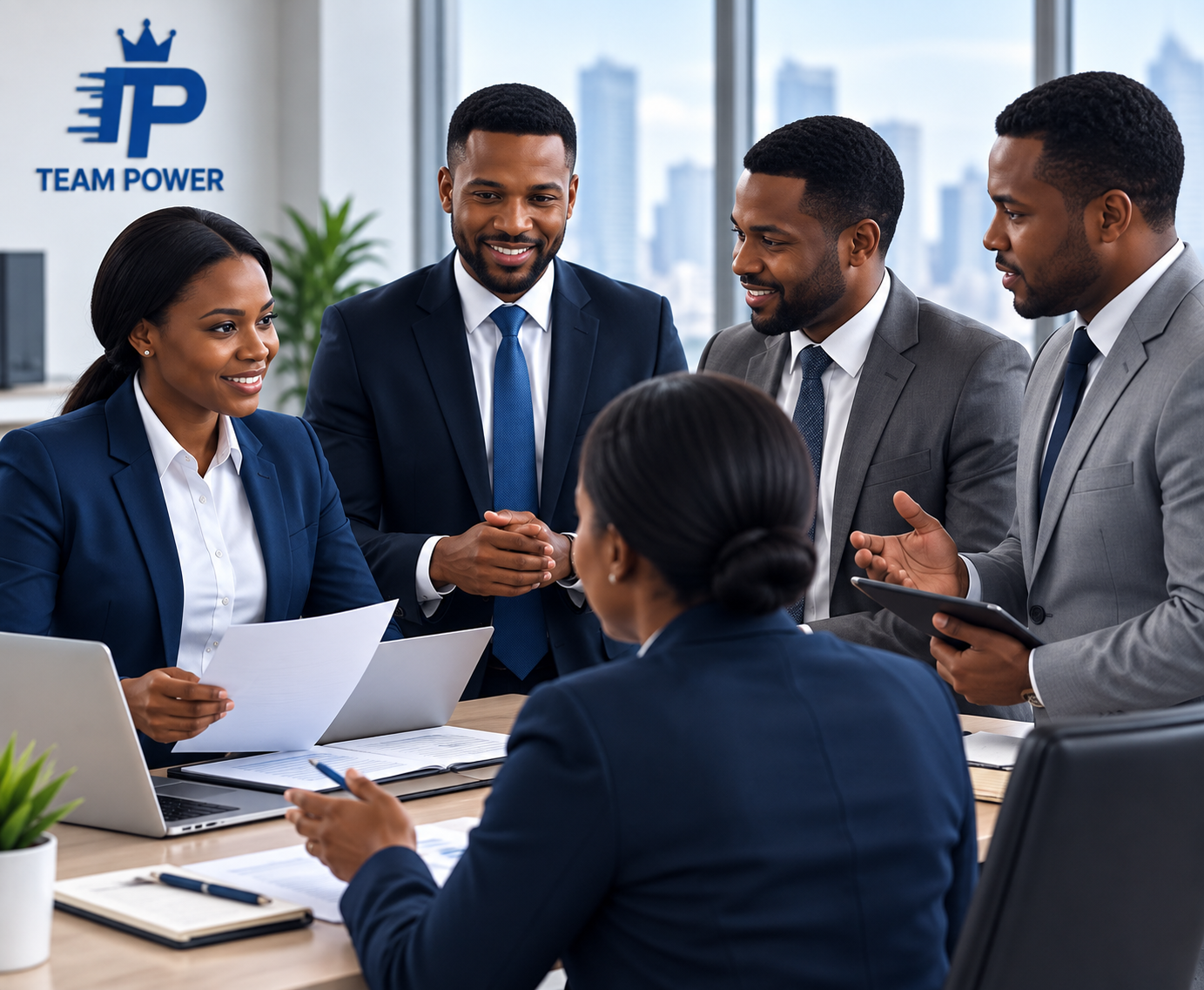 Recruiters and business professionals in a meeting